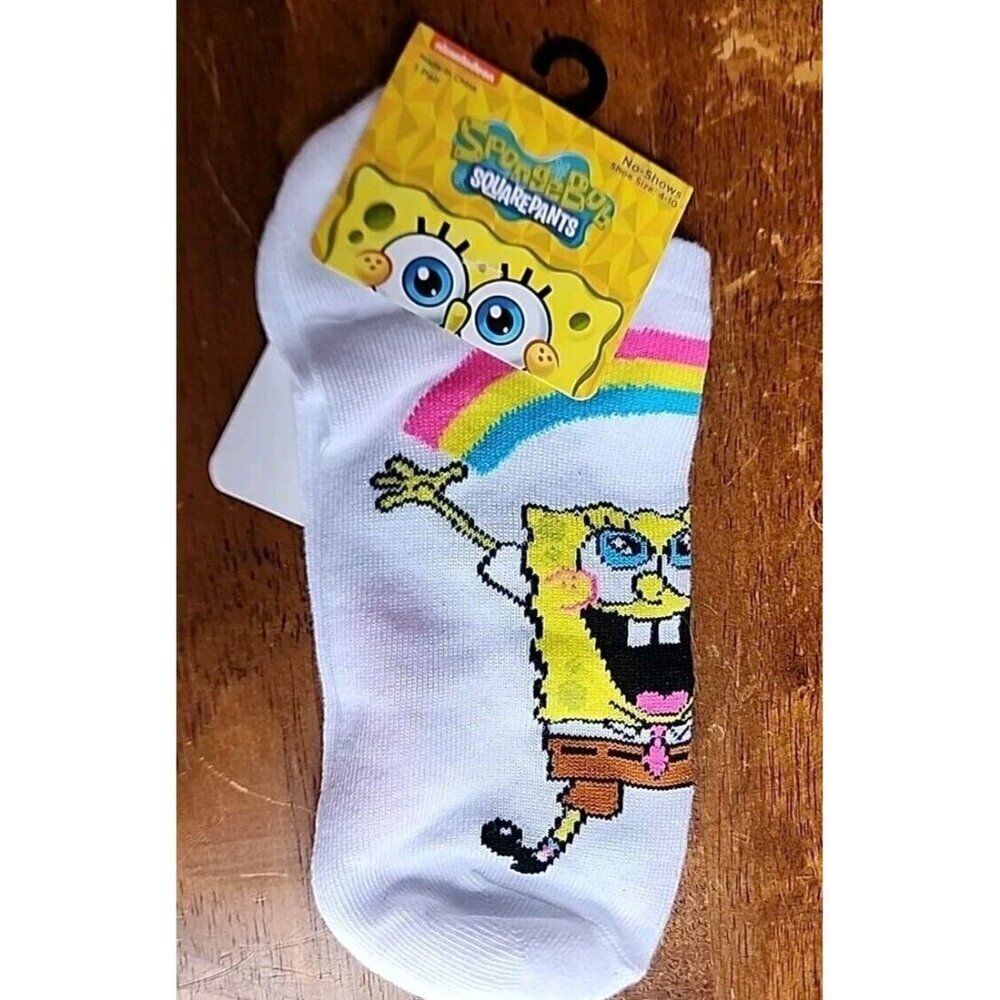 Spongebob Sqarepants Women's Socks Shoe Size 4-10 Rainbow